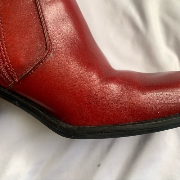 Vintage Red Leather Boots - Picture 11 of 12